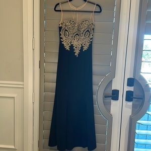 Black and Gold Detailed Formal Dress
